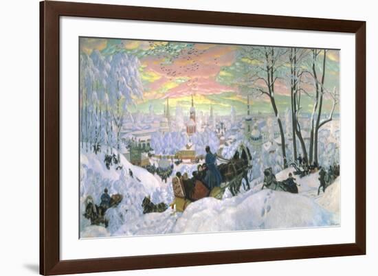 Arriving for Shrove-Tide, 1916-B. M. Kustodiev-Framed Premium Giclee Print