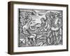 Arriving In Hell, 17th Century Woodcut-Middle Temple Library-Framed Photographic Print