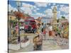 Arriving in Market Square-Trevor Mitchell-Stretched Canvas