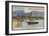 Arriving in the Port of Papeete, Tahiti-null-Framed Giclee Print