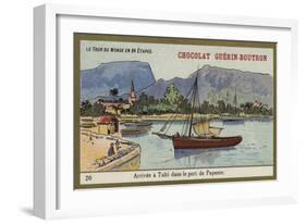 Arriving in the Port of Papeete, Tahiti-null-Framed Giclee Print