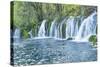 Arrow Bamboo Lake Waterfalls, Jiuzhaigou National Park, Sichuan Province, China, Asia-G & M Therin-Weise-Stretched Canvas