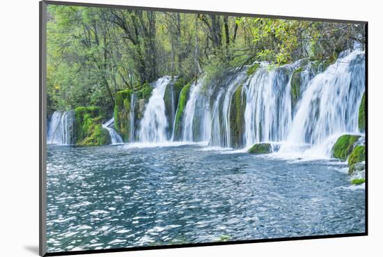 Arrow Bamboo Lake Waterfalls, Jiuzhaigou National Park, Sichuan Province, China, Asia-G & M Therin-Weise-Mounted Photographic Print