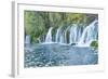 Arrow Bamboo Lake Waterfalls, Jiuzhaigou National Park, Sichuan Province, China, Asia-G & M Therin-Weise-Framed Photographic Print