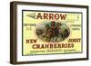 Arrow Brand Cranberry Label-Lantern Press-Framed Art Print