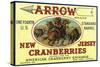 Arrow Brand Cranberry Label-Lantern Press-Stretched Canvas