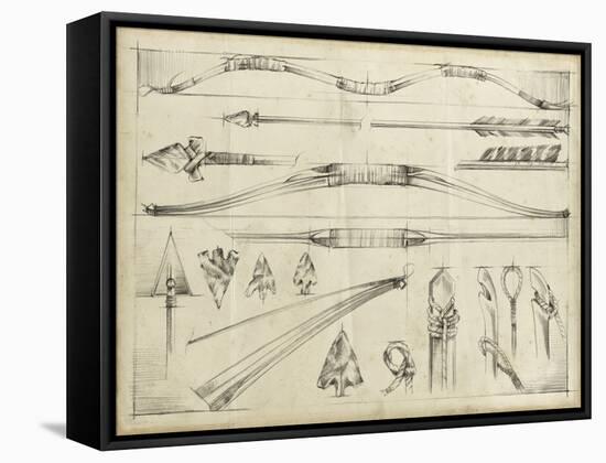 Arrow Schematic II-Ethan Harper-Framed Stretched Canvas