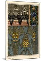 Arrowhead, Sagittaria sagittifolia,stained glass and fabric patterns. Lithograph by Verneuil.-null-Mounted Giclee Print