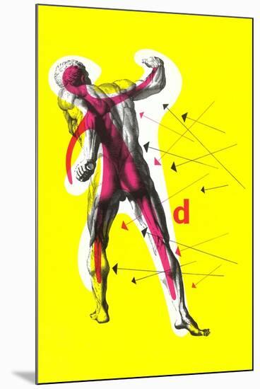 Arrows Pointing to Muscles-null-Mounted Art Print