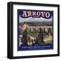 Arroyo Brand - Lamanda Park, California - Citrus Crate Label-Lantern Press-Framed Art Print