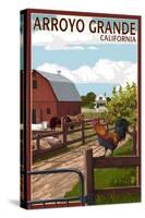 Arroyo Grande, California - Barnyard Scene-Lantern Press-Stretched Canvas