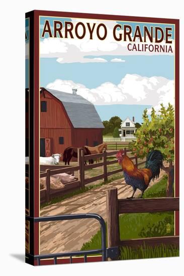 Arroyo Grande, California - Barnyard Scene-Lantern Press-Stretched Canvas