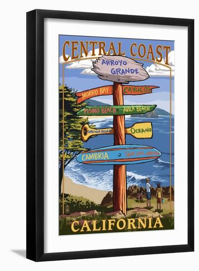 Arroyo Grande, California - Destination Sign (Version 2)-Lantern Press-Framed Art Print