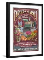 Arroyo Grande, California - Farmers Market-Lantern Press-Framed Art Print