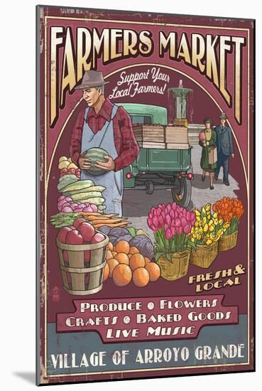 Arroyo Grande, California - Farmers Market-Lantern Press-Mounted Art Print