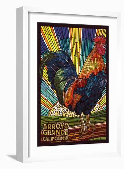 Arroyo Grande, California - Rooster Mosaic-Lantern Press-Framed Art Print