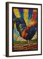 Arroyo Grande, California - Rooster Mosaic-Lantern Press-Framed Art Print