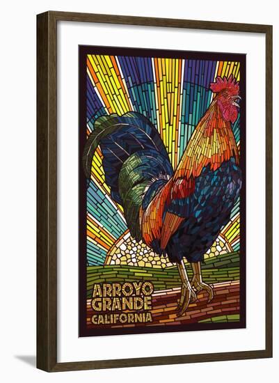 Arroyo Grande, California - Rooster Mosaic-Lantern Press-Framed Art Print