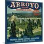 Arroyo Orange Label - Pasadena, CA-Lantern Press-Mounted Art Print