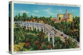 Arroyo Seco Bridge, Colorado Street Bridge - Pasadena, CA-Lantern Press-Stretched Canvas