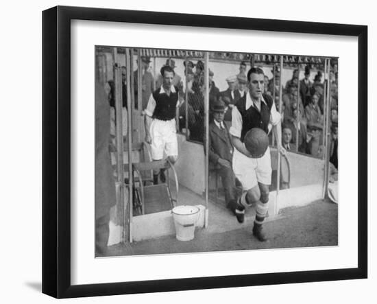 Arsenal FC Captain Eddie Hapgood Runs onto the Pitch at Highbury, London, 1930s-null-Framed Giclee Print