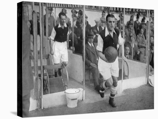 Arsenal FC Captain Eddie Hapgood Runs onto the Pitch at Highbury, London, 1930s-null-Stretched Canvas