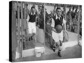 Arsenal FC Captain Eddie Hapgood Runs onto the Pitch at Highbury, London, 1930s-null-Stretched Canvas