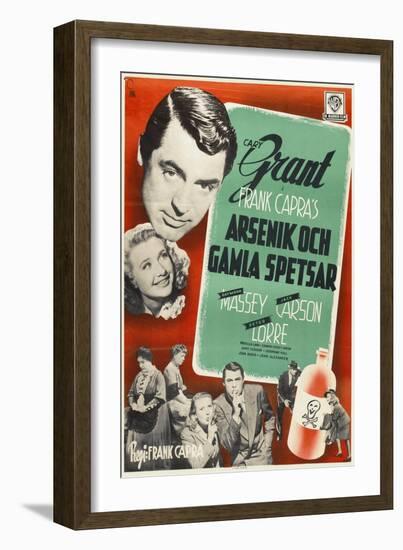 Arsenic and Old Lace, Swedish Movie Poster, 1944-null-Framed Art Print