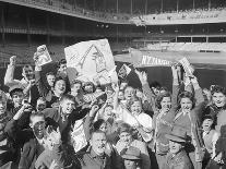 Yankee Fans Waving Pennants-Art Abfier-Stretched Canvas