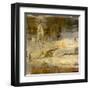 Art Abstract Acrylic Background in Beige, Yellow, Grey and Brown Colors-Irina QQQ-Framed Art Print