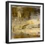 Art Abstract Acrylic Background in Beige, Yellow, Grey and Brown Colors-Irina QQQ-Framed Art Print