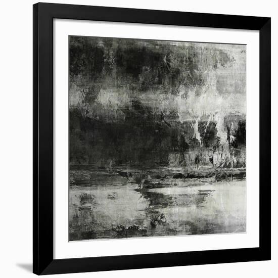 Art Abstract Acrylic Background in Black, Grey and White Colors-Irina QQQ-Framed Art Print