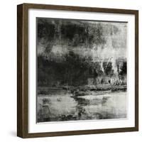 Art Abstract Acrylic Background in Black, Grey and White Colors-Irina QQQ-Framed Art Print