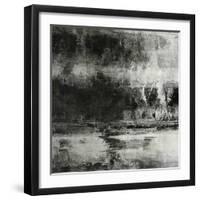 Art Abstract Acrylic Background in Black, Grey and White Colors-Irina QQQ-Framed Art Print