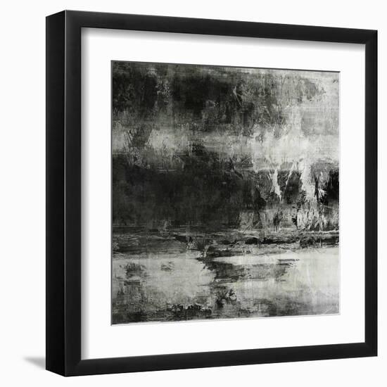 Art Abstract Acrylic Background in Black, Grey and White Colors-Irina QQQ-Framed Art Print