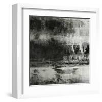 Art Abstract Acrylic Background in Black, Grey and White Colors-Irina QQQ-Framed Art Print