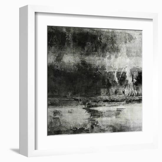 Art Abstract Acrylic Background in Black, Grey and White Colors-Irina QQQ-Framed Art Print