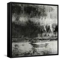 Art Abstract Acrylic Background in Black, Grey and White Colors-Irina QQQ-Framed Stretched Canvas