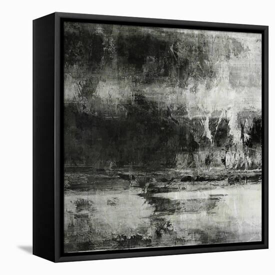 Art Abstract Acrylic Background in Black, Grey and White Colors-Irina QQQ-Framed Stretched Canvas