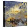 Art Abstract Acrylic Background in Blue, Yellow, Grey and Brown Colors-Irina QQQ-Stretched Canvas