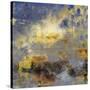 Art Abstract Acrylic Background in Blue, Yellow, Grey and Brown Colors-Irina QQQ-Stretched Canvas