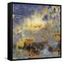 Art Abstract Acrylic Background in Blue, Yellow, Grey and Brown Colors-Irina QQQ-Framed Stretched Canvas