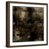 Art Abstract Acrylic Background in Brown, Grey and Black Colors-Irina QQQ-Framed Art Print