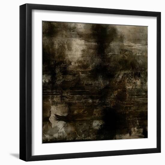 Art Abstract Acrylic Background in Brown, Grey and Black Colors-Irina QQQ-Framed Art Print