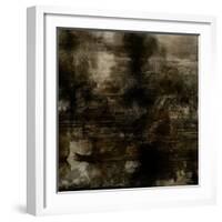 Art Abstract Acrylic Background in Brown, Grey and Black Colors-Irina QQQ-Framed Art Print