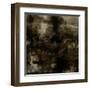 Art Abstract Acrylic Background in Brown, Grey and Black Colors-Irina QQQ-Framed Art Print