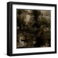 Art Abstract Acrylic Background in Brown, Grey and Black Colors-Irina QQQ-Framed Art Print