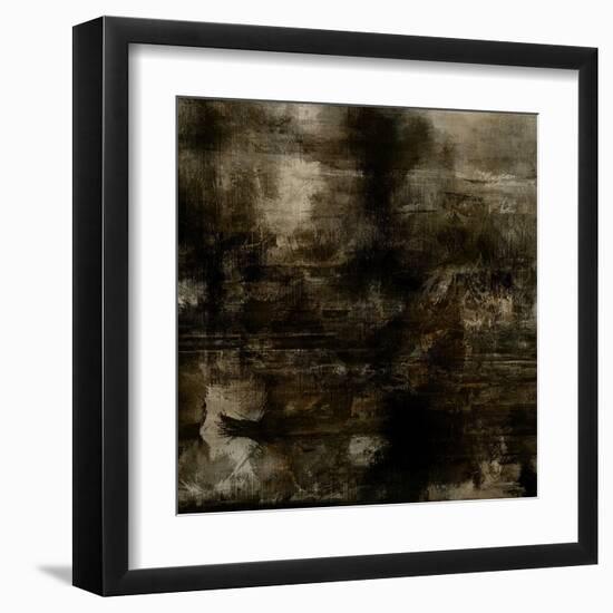 Art Abstract Acrylic Background in Brown, Grey and Black Colors-Irina QQQ-Framed Art Print