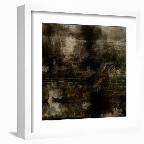 Art Abstract Acrylic Background in Brown, Grey and Black Colors-Irina QQQ-Framed Art Print