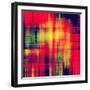 Art Abstract Geometric Pattern, Background In Bright Red , Gold And Green Colors-Irina QQQ-Framed Art Print